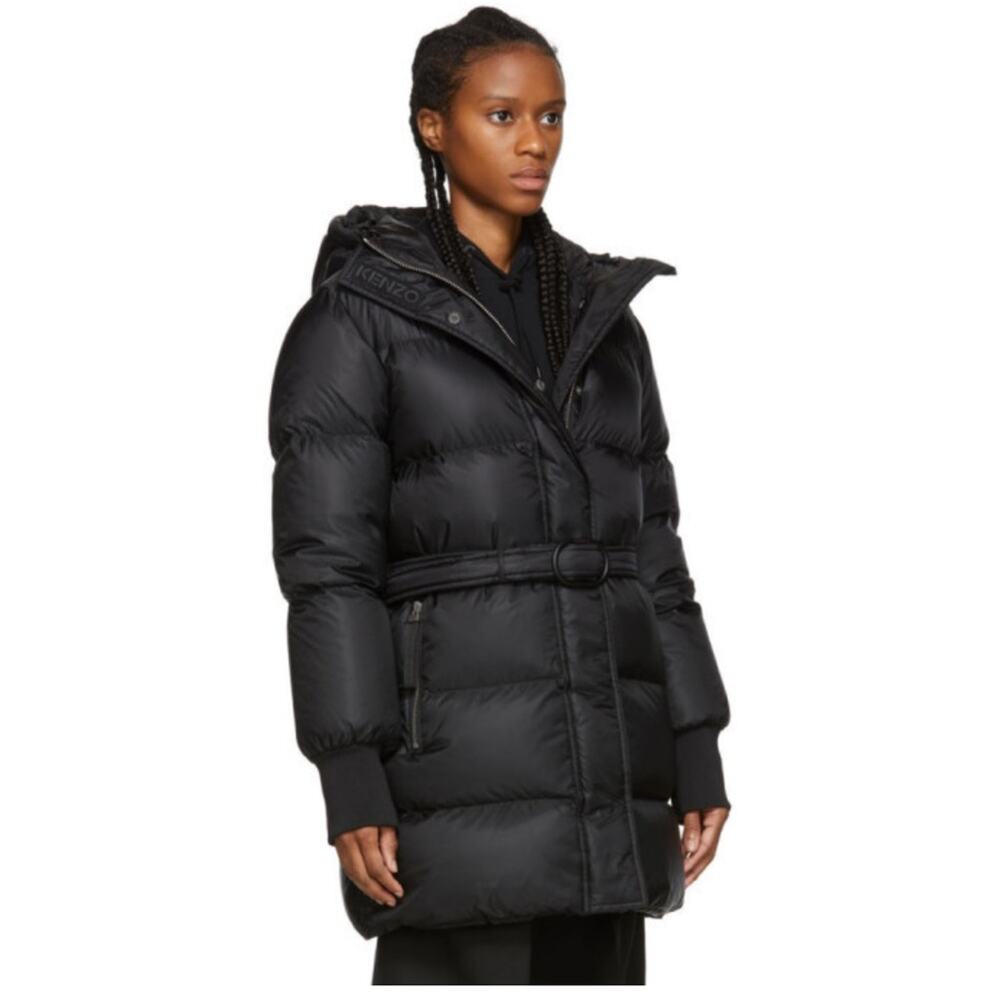 Kenzo Black Down Belted Puffer Jacket